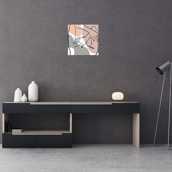 Obraz - Woman body line art N⁰2 (30x30 cm)