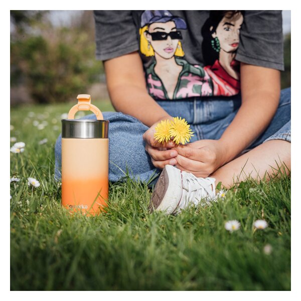 Quokka Termohrnek se sítkem Boost, 400ml, Quokka, apricot orange