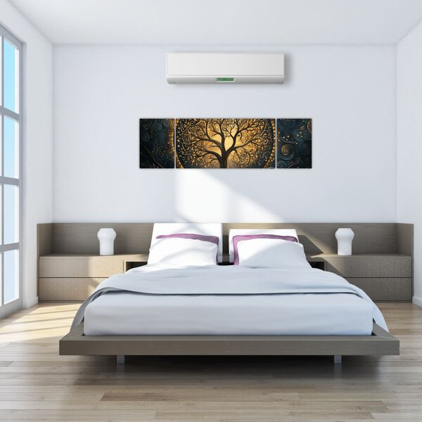 Obraz - Strom se zlatou aurou (170x50 cm)