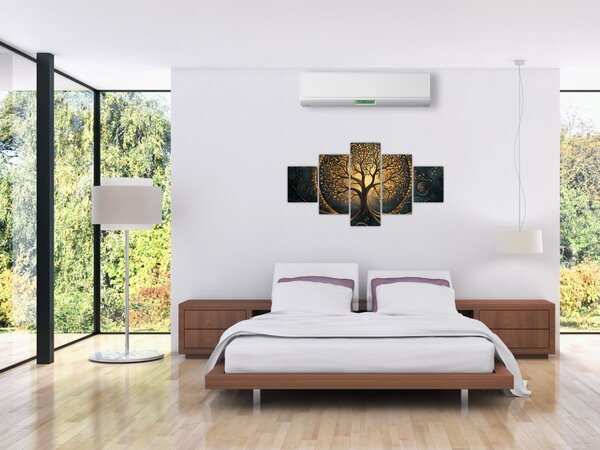 Obraz - Strom se zlatou aurou (125x70 cm)