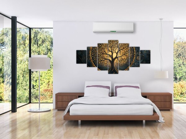 Obraz - Strom se zlatou aurou (210x100 cm)