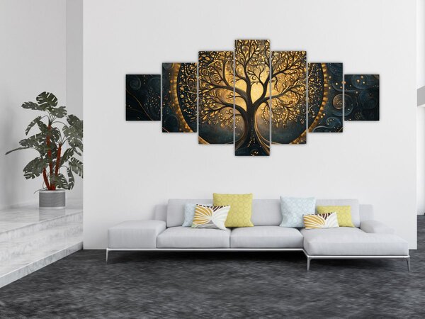 Obraz - Strom se zlatou aurou (210x100 cm)