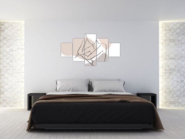 Obraz - Woman body line art N⁰1 (125x70 cm)