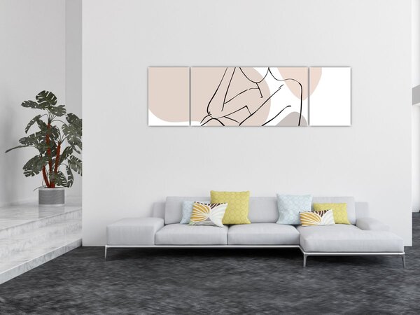 Obraz - Woman body line art N⁰1 (170x50 cm)