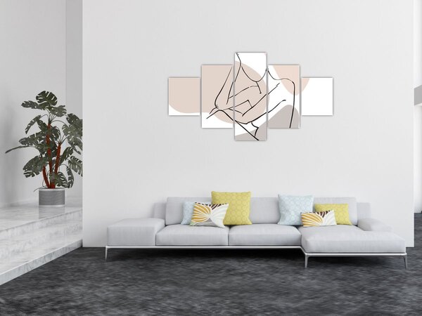 Obraz - Woman body line art N⁰1 (125x70 cm)