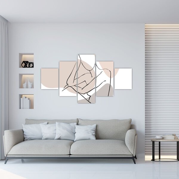 Obraz - Woman body line art N⁰1 (125x70 cm)