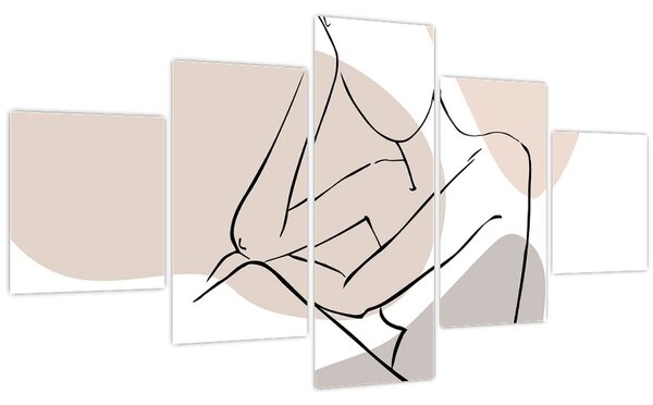 Obraz - Woman body line art N⁰1 (125x70 cm)