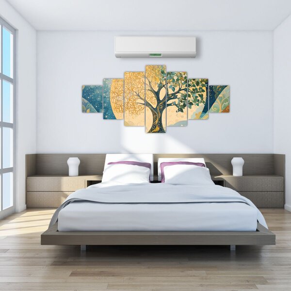 Obraz - Strom života v měsíci (210x100 cm)