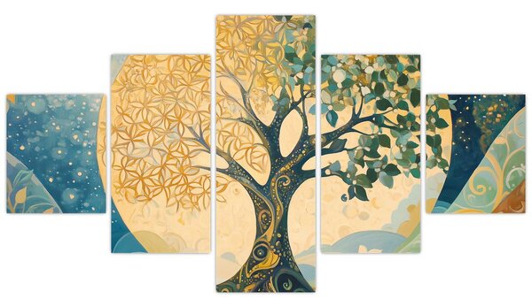 Obraz - Strom života v měsíci (125x70 cm)
