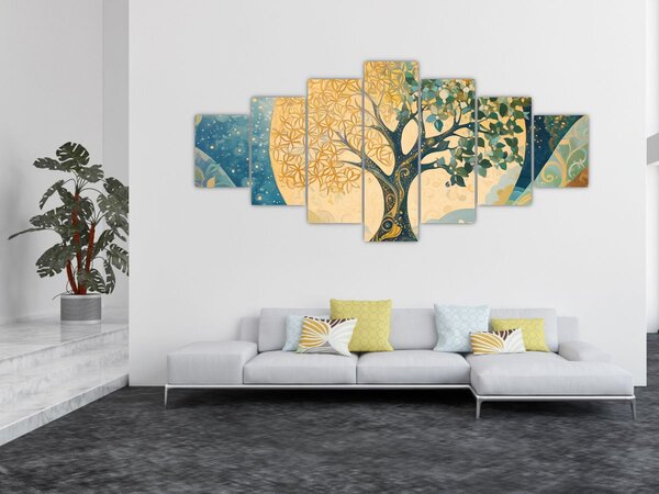 Obraz - Strom života v měsíci (210x100 cm)