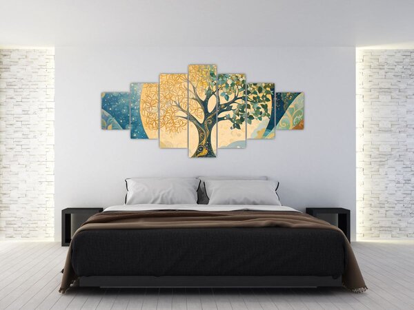 Obraz - Strom života v měsíci (210x100 cm)