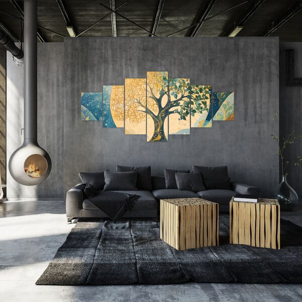 Obraz - Strom života v měsíci (210x100 cm)