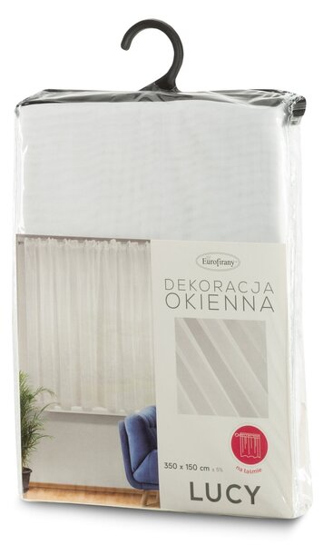 ZÁCLONA NA PÁSCE LUCY 350X150 CM BÍLÁ