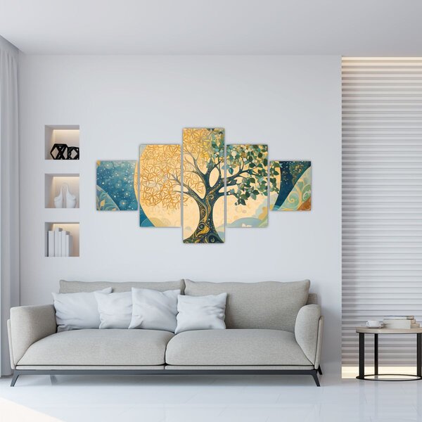 Obraz - Strom života v měsíci (125x70 cm)