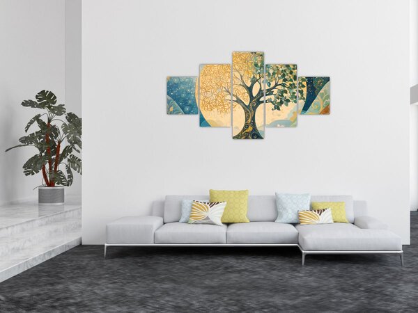 Obraz - Strom života v měsíci (125x70 cm)