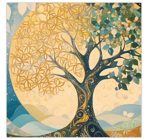 Obraz - Strom života v měsíci (30x30 cm)