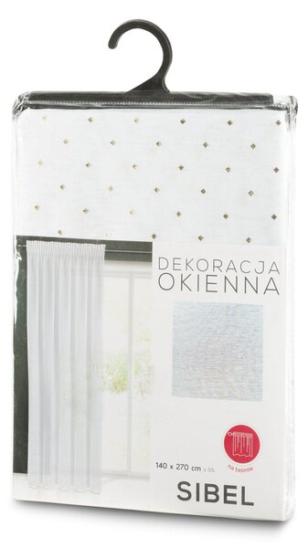 ZÁCLONA NA PÁSCE SIBEL 140X270 CM BÍLÁ
