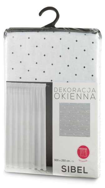 ZÁCLONA NA PÁSCE SIBEL 400X250 CM BÍLÁ