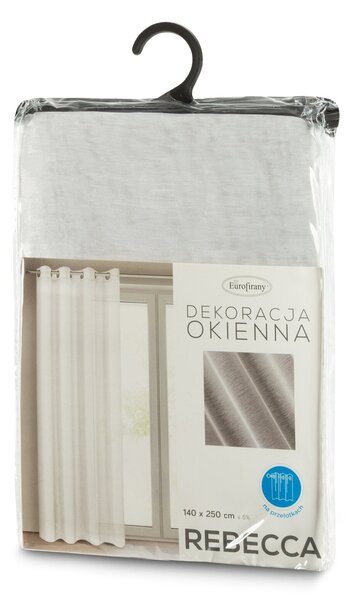 ZÁCLONA NA KROUŽCÍCH REBECCA 140X250 CM BÍLÁ BT