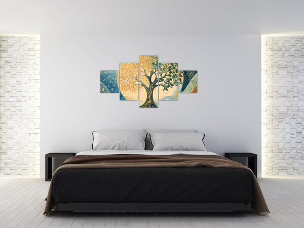 Obraz - Strom života v měsíci (125x70 cm)