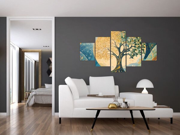 Obraz - Strom života v měsíci (125x70 cm)