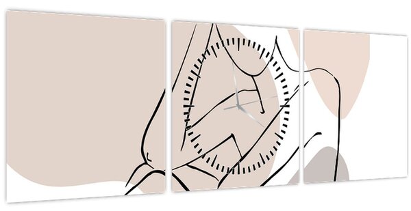 Obraz - Woman body line art N⁰1 (s hodinami) (90x30 cm)