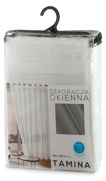 ZÁCLONA NA KROUŽCÍCH TAMINA 350X250 CM BÍLÁ