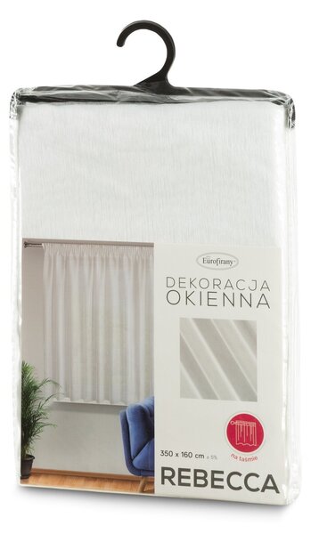 ZÁCLONA NA PÁSCE REBECCA 300X150 CM BÍLÁ