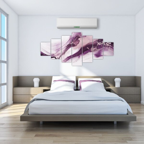 Obraz - Purple fluid art (210x100 cm)