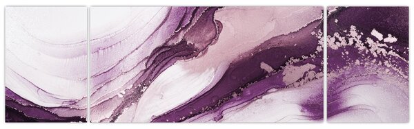 Obraz - Purple fluid art (170x50 cm)
