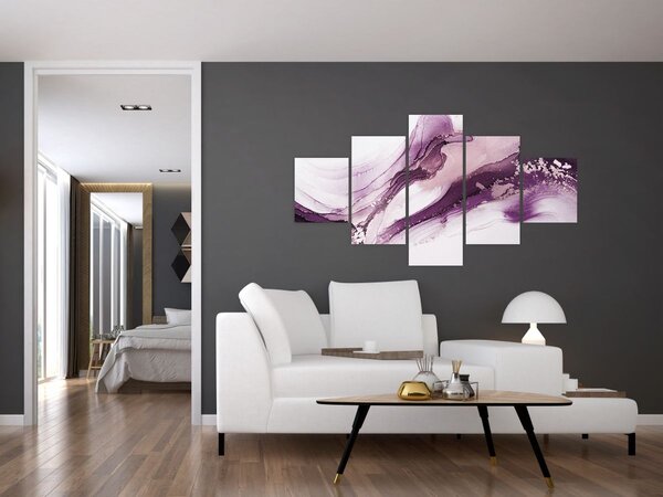 Obraz - Purple fluid art (125x70 cm)