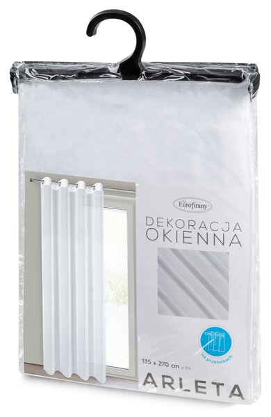 ZÁCLONA NA KROUŽCÍCH ARLETA 135X270 CM BÍLÁ