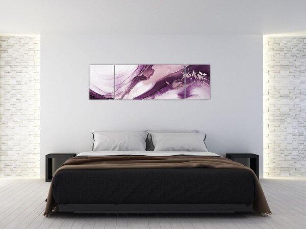Obraz - Purple fluid art (170x50 cm)