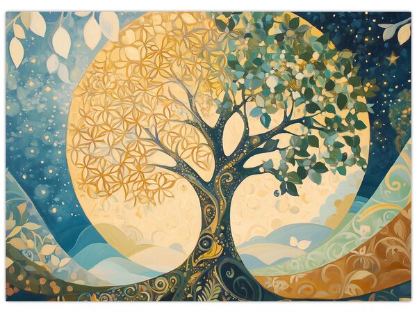 Obraz - Strom života v měsíci (70x50 cm)