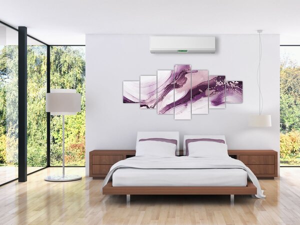 Obraz - Purple fluid art (210x100 cm)