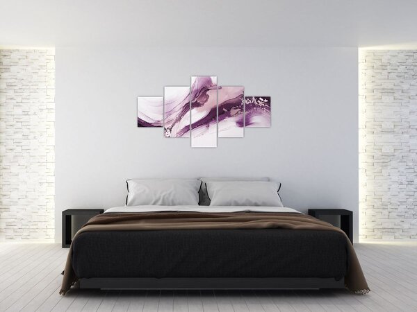 Obraz - Purple fluid art (125x70 cm)