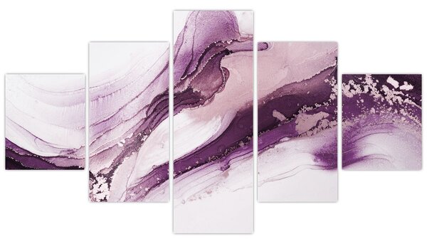 Obraz - Purple fluid art (125x70 cm)