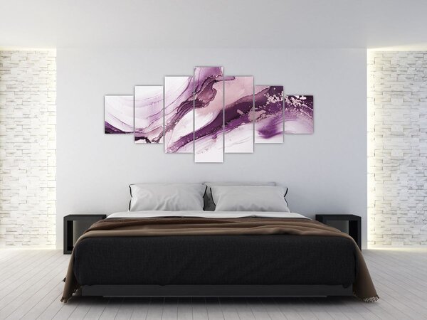 Obraz - Purple fluid art (210x100 cm)