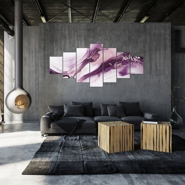 Obraz - Purple fluid art (210x100 cm)