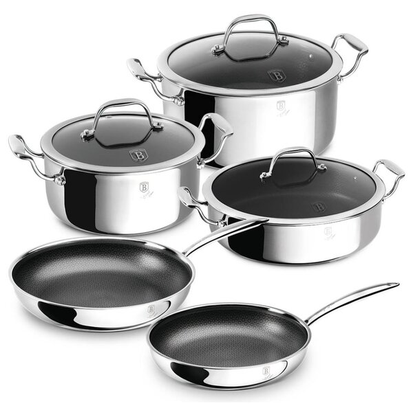 BERLINGERHAUS Sada nádobí s 3D nepřilnavým povrchem 8 ks nerez Eternal Collection BH-8959
