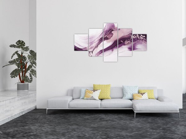 Obraz - Purple fluid art (125x70 cm)