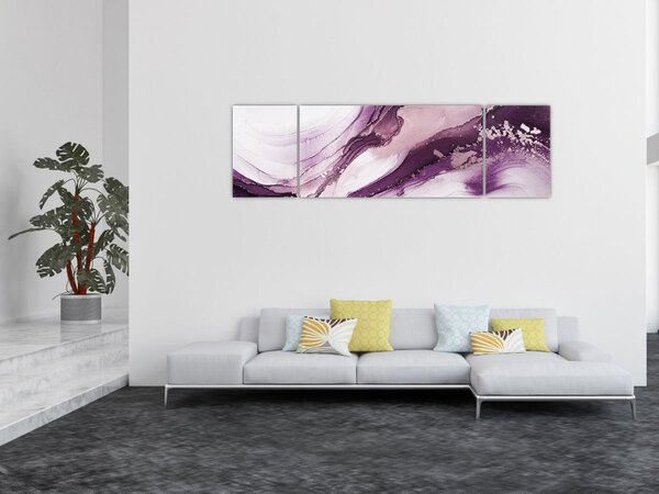 Obraz - Purple fluid art (170x50 cm)