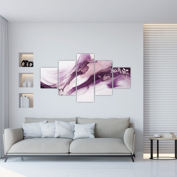 Obraz - Purple fluid art (125x70 cm)