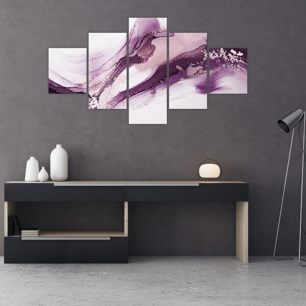 Obraz - Purple fluid art (125x70 cm)