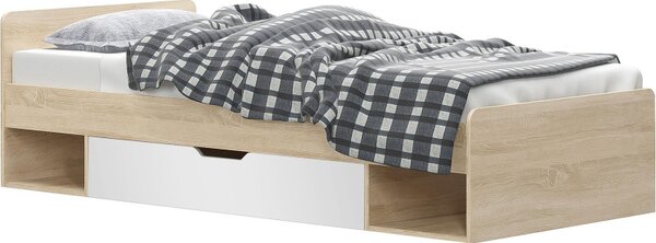 Kondela Postel TEYO1S / 90x200, bílá/dub sonoma