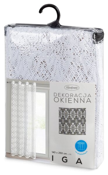ZÁCLONA NA KROUŽCÍCH IGA 140X250 CM BÍLÁ