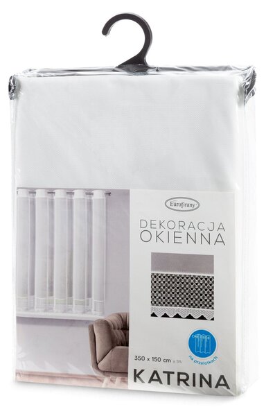 ZÁCLONA NA KROUŽCÍCH KATRINA 350X150 CM BÍLÁ