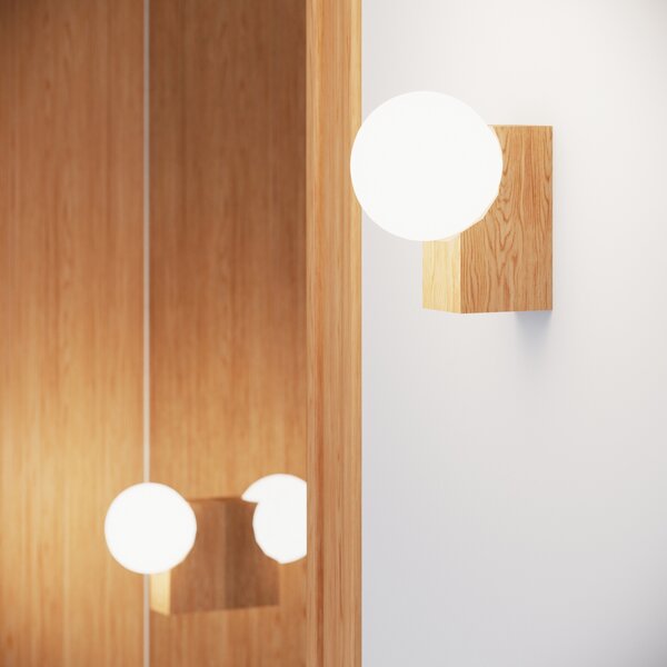 Sollux Lighting Nástěnné svítidlo BULBO přírodní dřevo