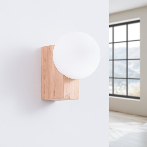 Sollux Lighting Nástěnné svítidlo BULBO přírodní dřevo