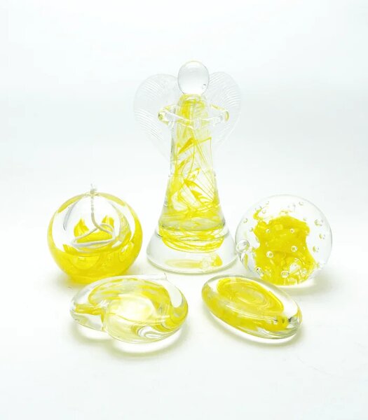 Sklárna Častolovice - Skleněné těžítko - 3.čakra - paperweight